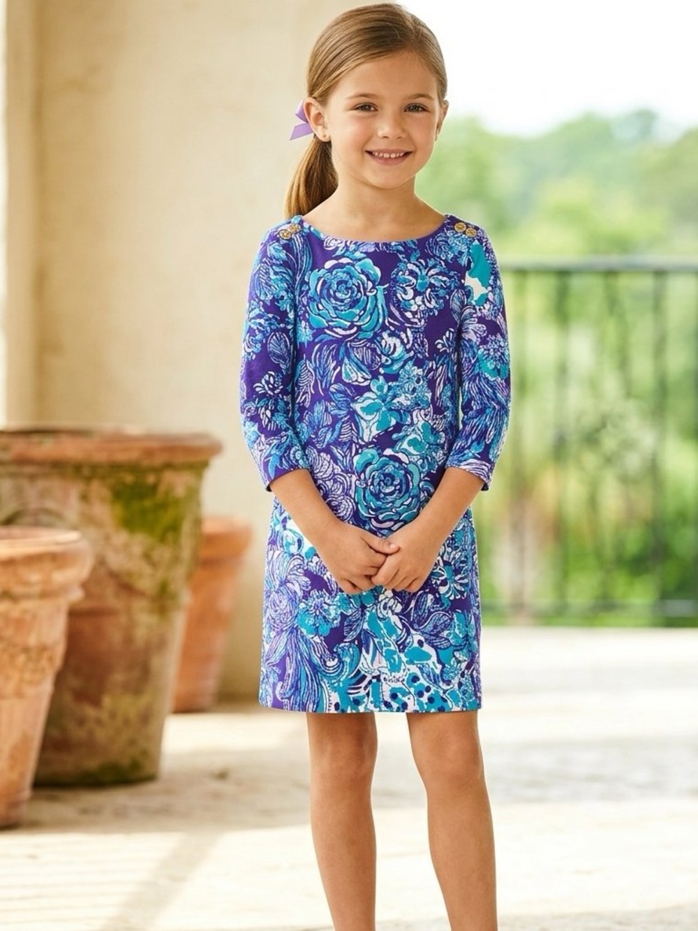 Lilly Pulitzer Girls Blue Dress Size 6-7
